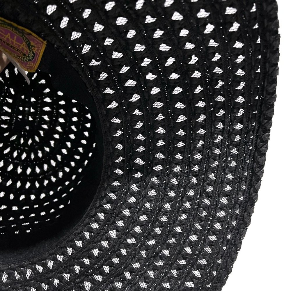 Scala Wide Brim Crochet Paper Straw Sun Hat - Picture 10 of 10